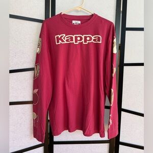 Kappa Graphic Long Sleeve Shirt Burgundy Smiley, Dog, Music Steetwear